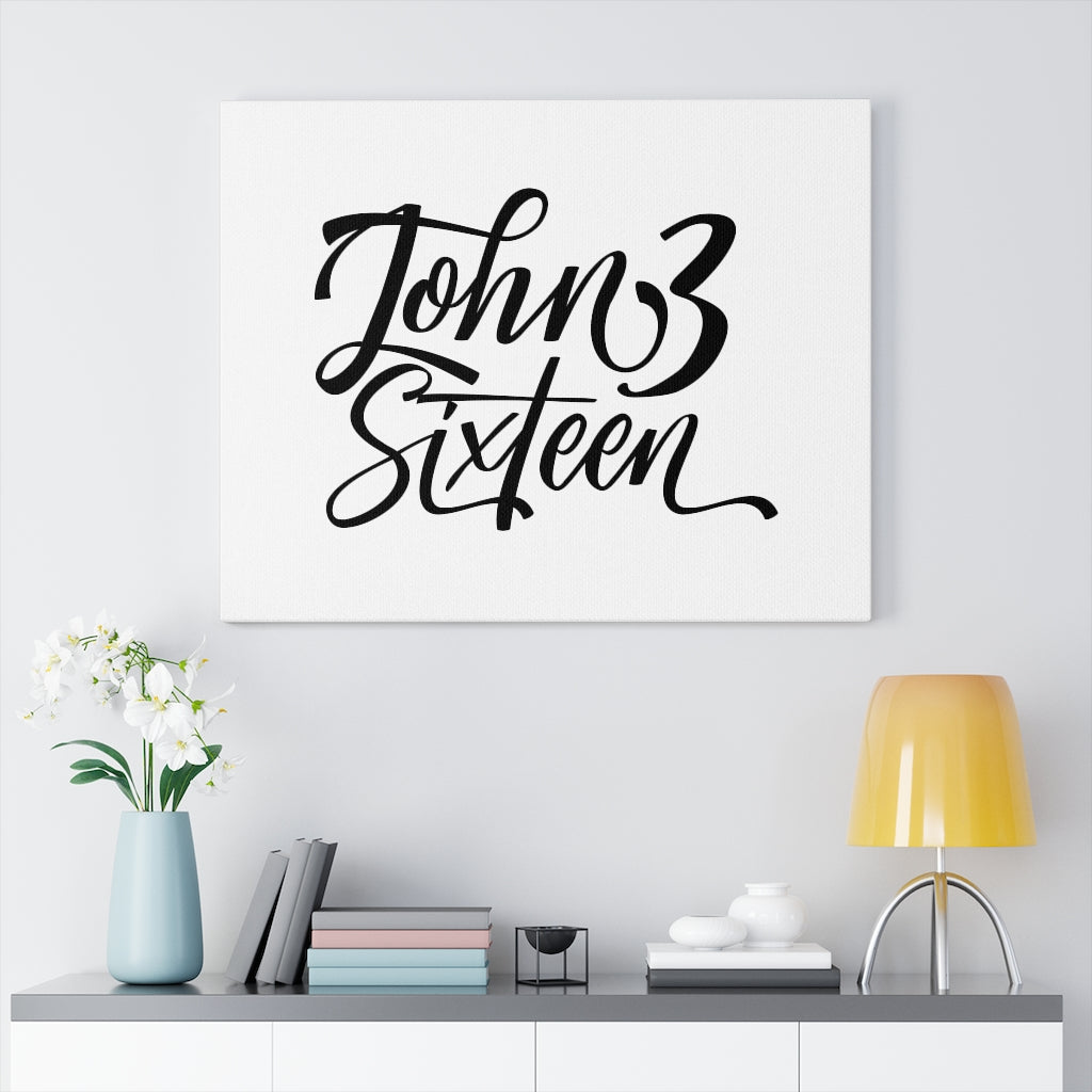 Scripture Walls John 3 Sixteen Bible Verse Canvas Christian Wall Art Ready to Hang Unframed-Express Your Love Gifts