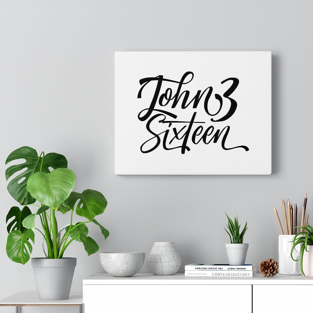 Scripture Walls John 3 Sixteen Bible Verse Canvas Christian Wall Art Ready to Hang Unframed-Express Your Love Gifts