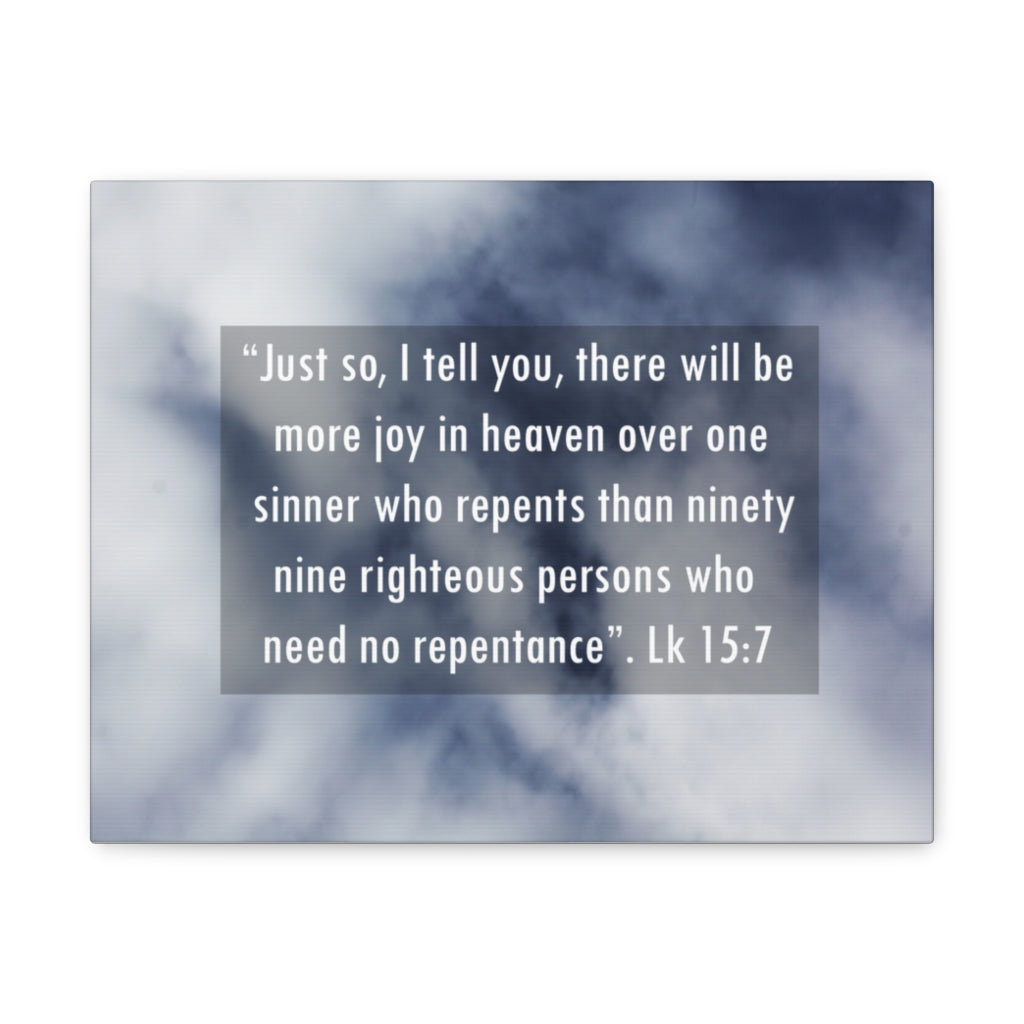Scripture Walls Joy In Heaven Luke 15:7 Bible Verse Canvas Christian Wall Art Ready to Hang Unframed-Express Your Love Gifts