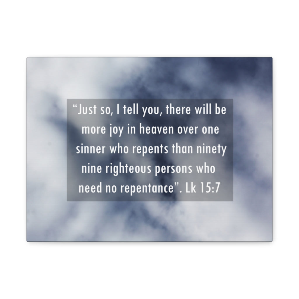 Scripture Walls Joy In Heaven Luke 15:7 Bible Verse Canvas Christian Wall Art Ready to Hang Unframed-Express Your Love Gifts