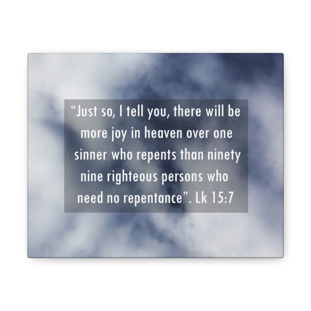 Scripture Walls Joy In Heaven Luke 15:7 Bible Verse Canvas Christian Wall Art Ready to Hang Unframed-Express Your Love Gifts