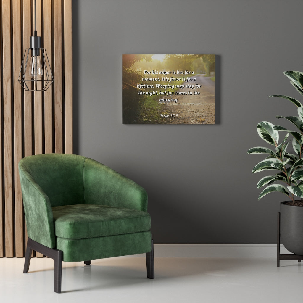 Scripture Walls Joy In The Morning Psalm 30:5 Bible Verse Canvas Christian Wall Art Ready to Hang Unframed-Express Your Love Gifts