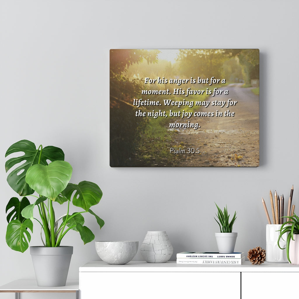 Scripture Walls Joy In The Morning Psalm 30:5 Bible Verse Canvas Christian Wall Art Ready to Hang Unframed-Express Your Love Gifts