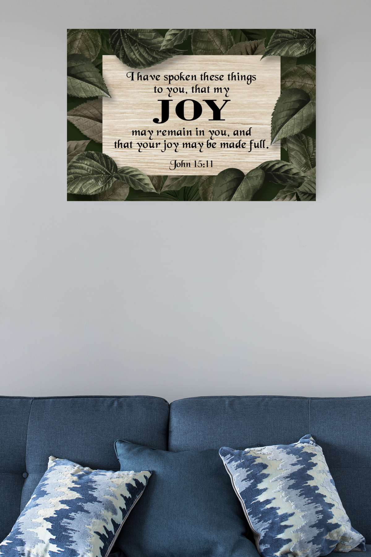 Scripture Walls Joy John 15:11 Scripture Bible Verse Canvas Christian Wall Art Ready to Hang Unframed-Express Your Love Gifts
