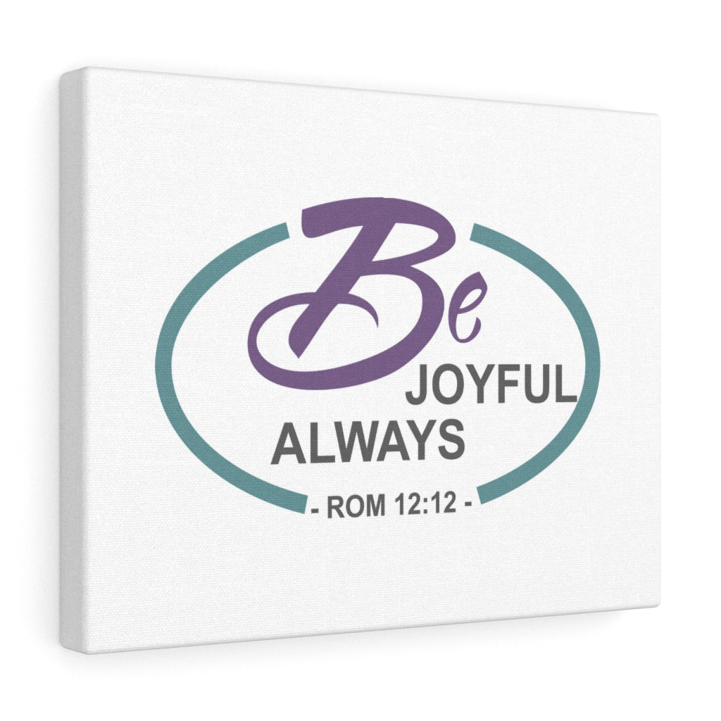 Scripture Walls Joyful Always Romans 12:12 Dark Purple Bible Verse Canvas Christian Wall Art Ready to Hang Unframed-Express Your Love Gifts