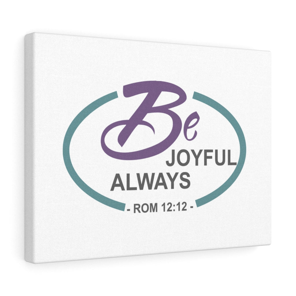Scripture Walls Joyful Always Romans 12:12 Dark Purple Bible Verse Canvas Christian Wall Art Ready to Hang Unframed-Express Your Love Gifts