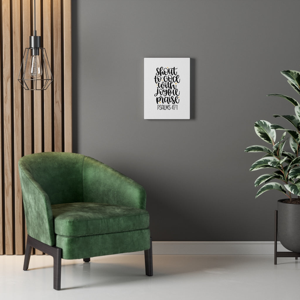 Scripture Walls Joyful Praise Psalms 47:1 Bible Verse Canvas Christian Wall Art Ready to Hang Unframed-Express Your Love Gifts
