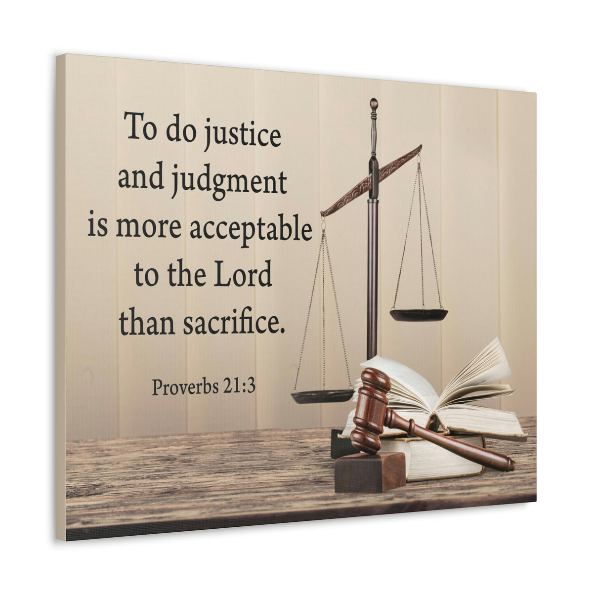 Scripture Walls Judgment and Justice Proverbs 21:3 Bible Verse Canvas Christian Wall Art Ready to Hang Unframed-Express Your Love Gifts