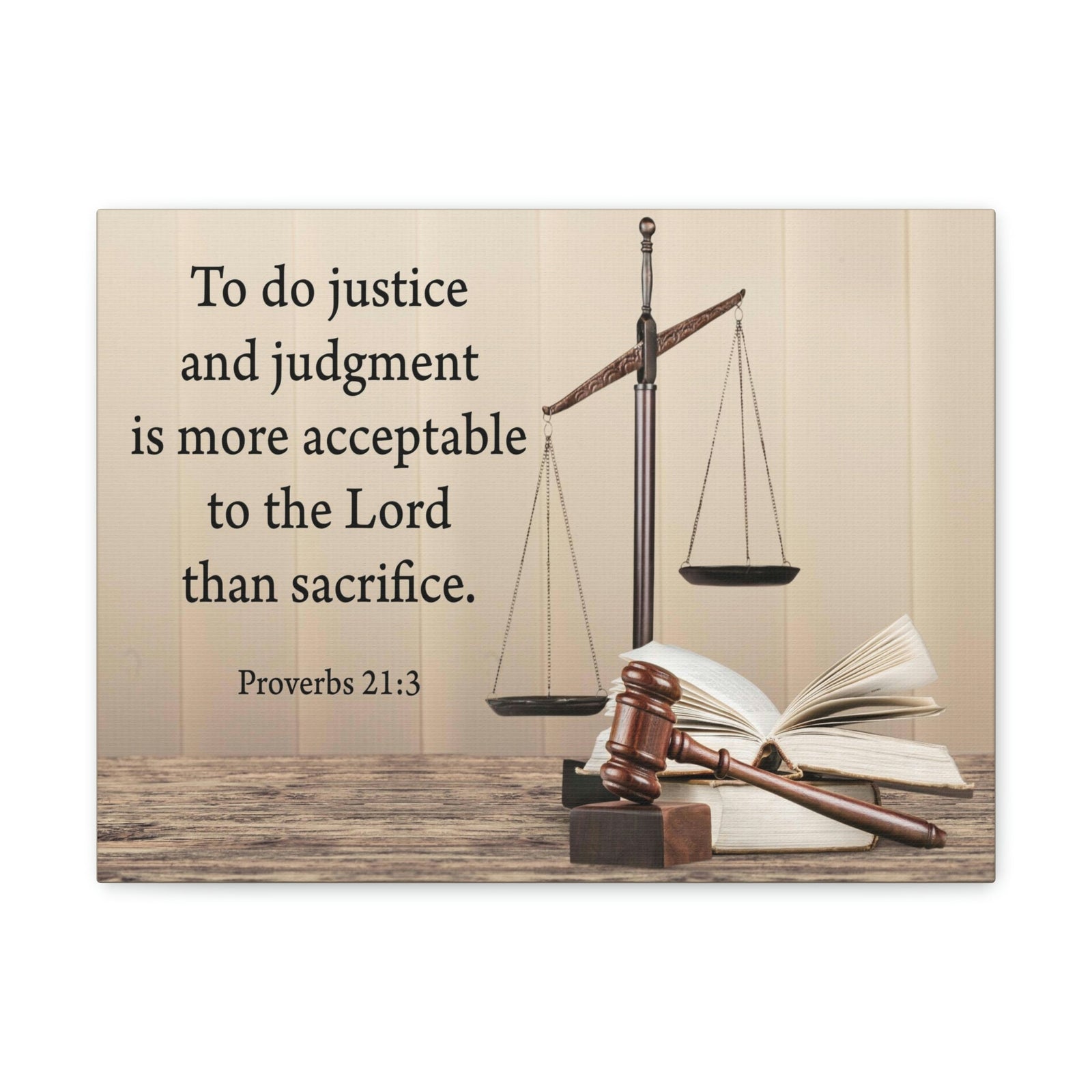 Scripture Walls Judgment and Justice Proverbs 21:3 Bible Verse Canvas Christian Wall Art Ready to Hang Unframed-Express Your Love Gifts
