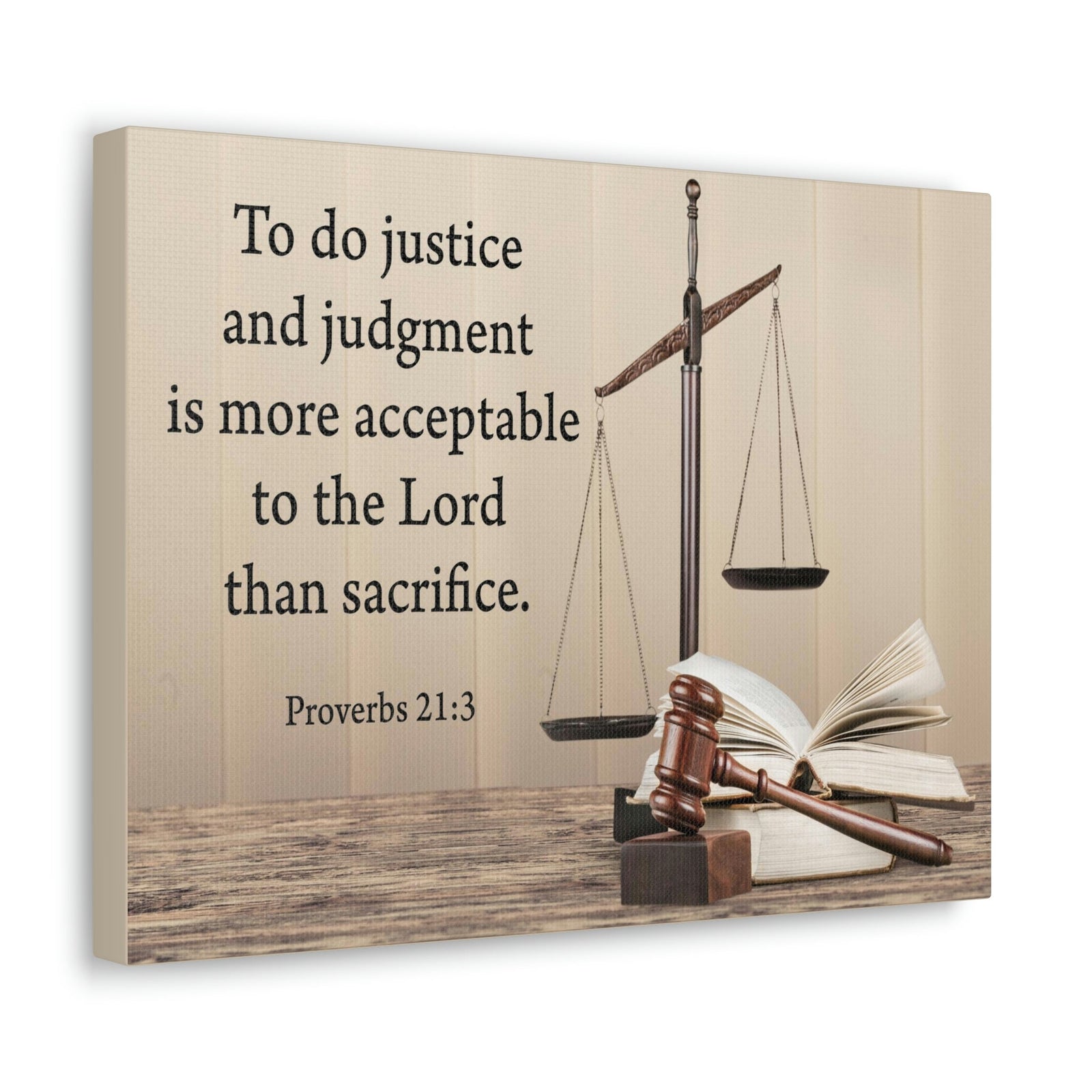 Scripture Walls Judgment and Justice Proverbs 21:3 Bible Verse Canvas Christian Wall Art Ready to Hang Unframed-Express Your Love Gifts