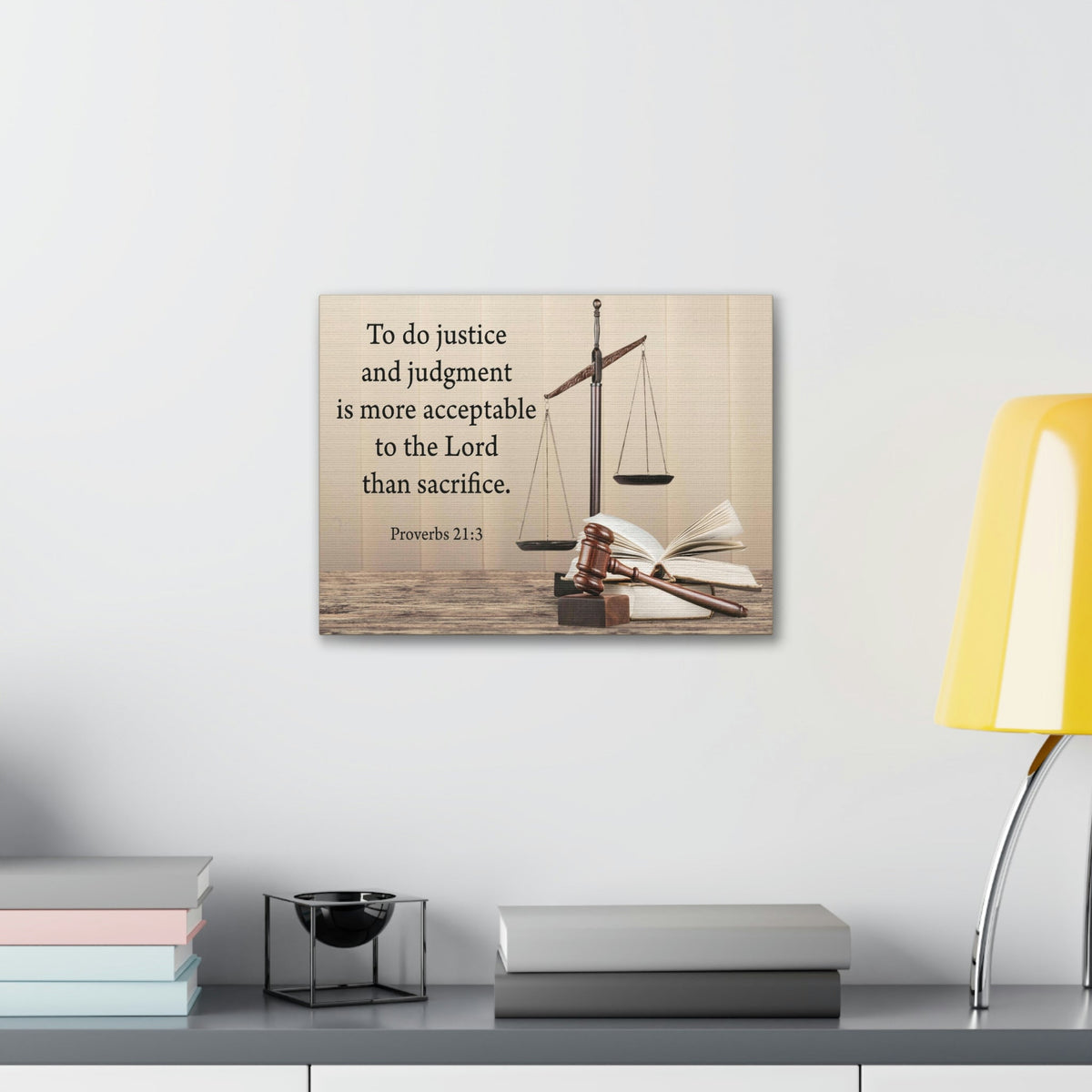 Scripture Walls Judgment and Justice Proverbs 21:3 Bible Verse Canvas Christian Wall Art Ready to Hang Unframed-Express Your Love Gifts