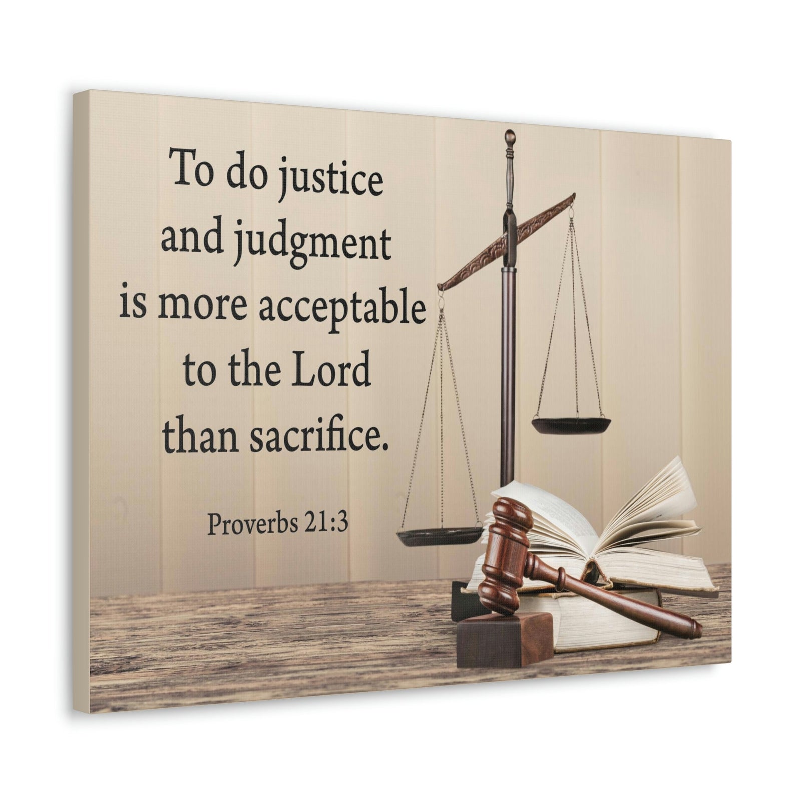Scripture Walls Judgment and Justice Proverbs 21:3 Bible Verse Canvas Christian Wall Art Ready to Hang Unframed-Express Your Love Gifts