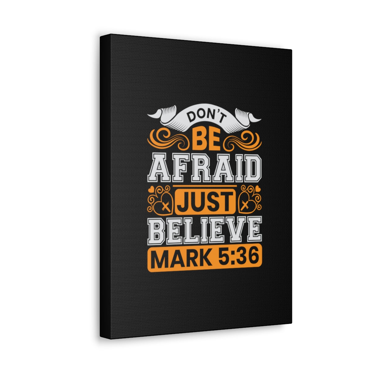 Scripture Walls Just Believe Mark 5:36 Orange Bible Verse Canvas Christian Wall Art Ready to Hang Unframed-Express Your Love Gifts