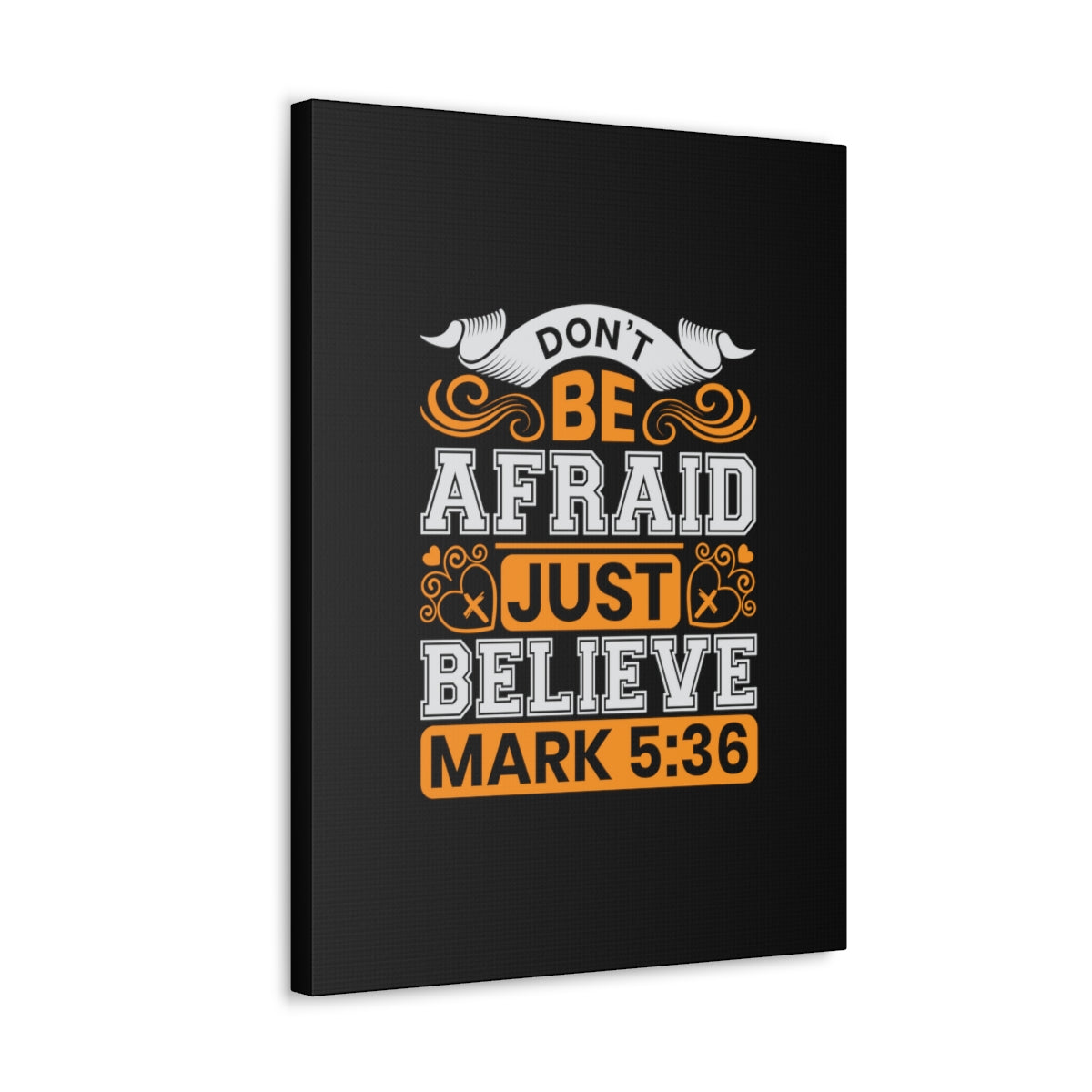 Scripture Walls Just Believe Mark 5:36 Orange Bible Verse Canvas Christian Wall Art Ready to Hang Unframed-Express Your Love Gifts