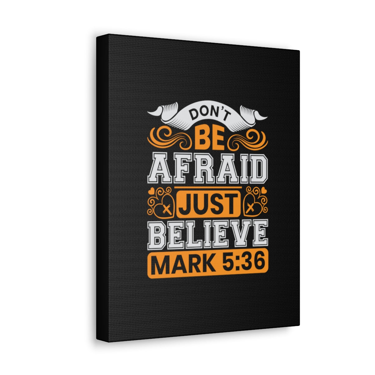 Scripture Walls Just Believe Mark 5:36 Orange Bible Verse Canvas Christian Wall Art Ready to Hang Unframed-Express Your Love Gifts