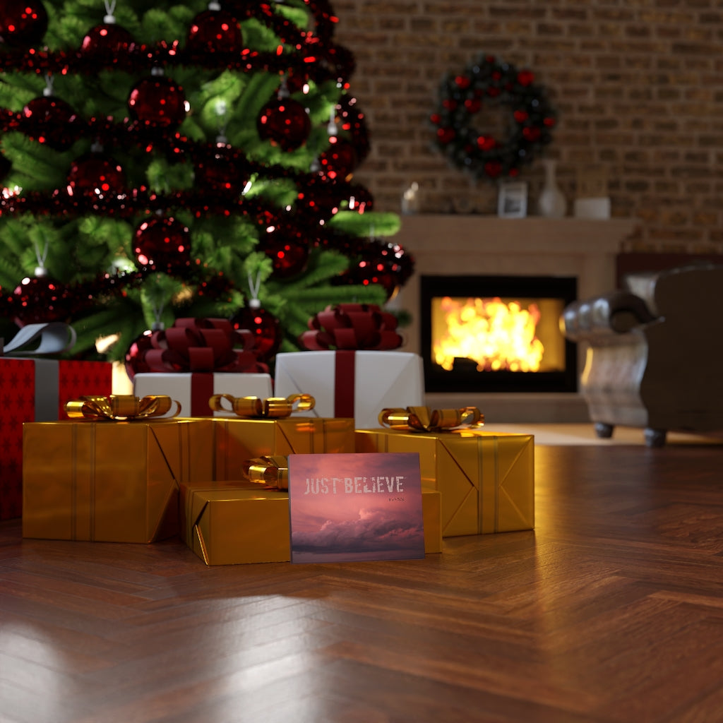 Scripture Walls Just Believe Red Mark 5:36 Bible Verse Canvas Christian Wall Art Ready to Hang Unframed-Express Your Love Gifts