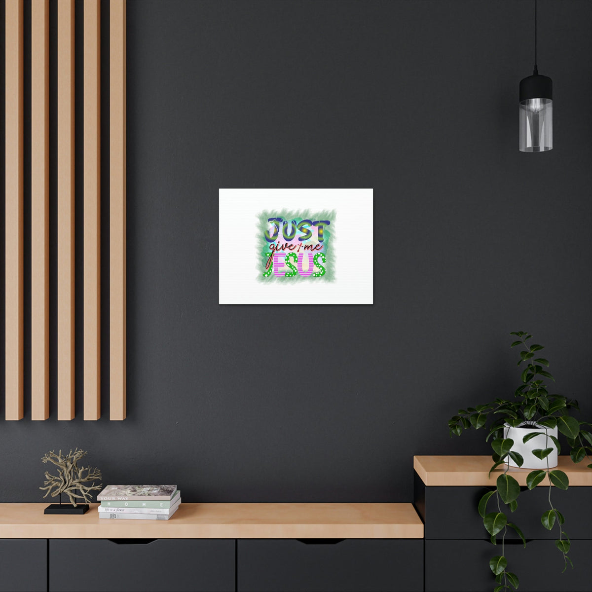 Scripture Walls Just Give Me Jesus John 3:16 Green Square Christian Wall Art Bible Verse Print Ready to Hang Unframed-Express Your Love Gifts