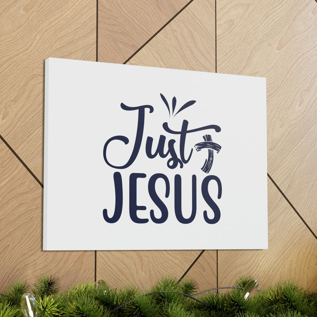 Scripture Walls Just Jesus John 14:6 Bended Cross Christian Wall Art Bible Verse Print Ready to Hang Unframed-Express Your Love Gifts