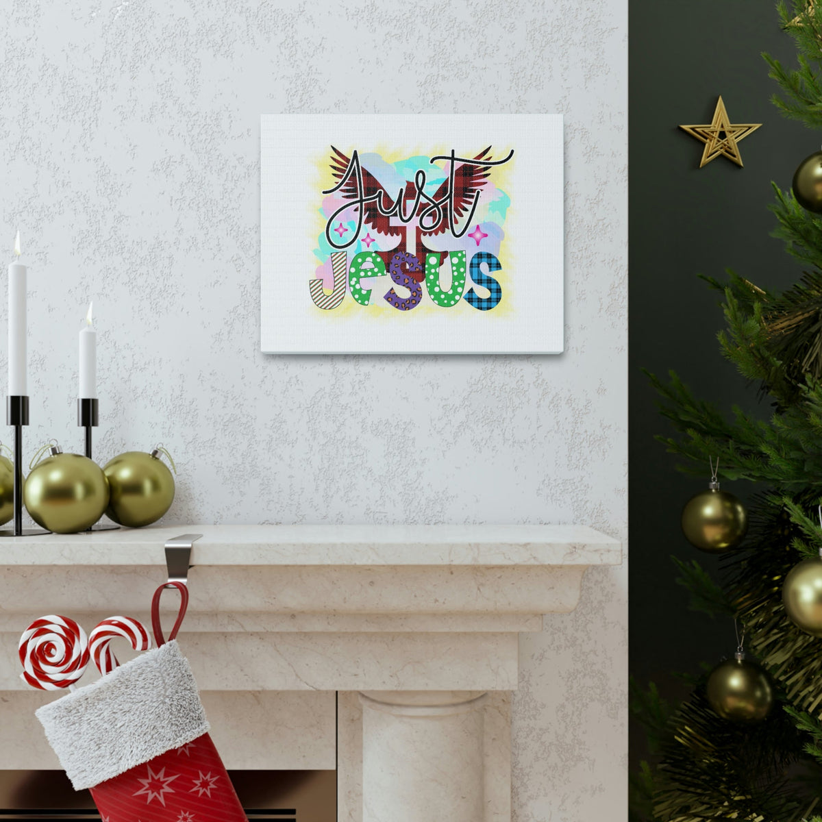 Scripture Walls Just Jesus John 3:16 Dove Cross Christian Wall Art Bible Verse Print Ready to Hang Unframed-Express Your Love Gifts