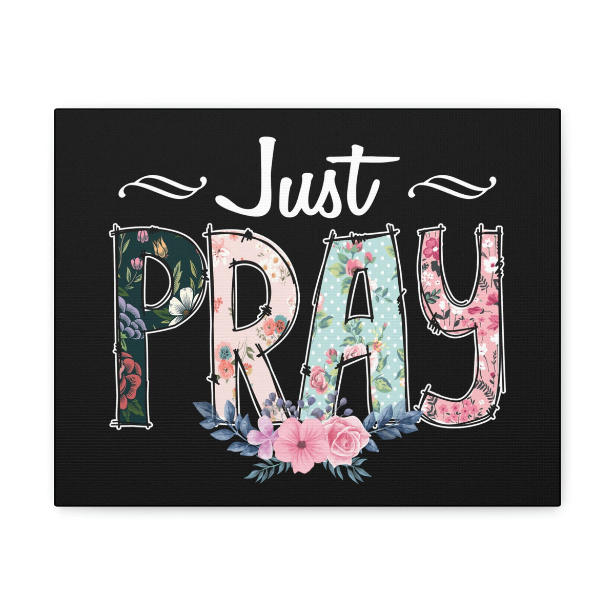 Scripture Walls Just Pray, 1 Thessalonians 5:17 Pink Flower Christian Wall Art Bible Verse Print Ready to Hang Unframed-Express Your Love Gifts