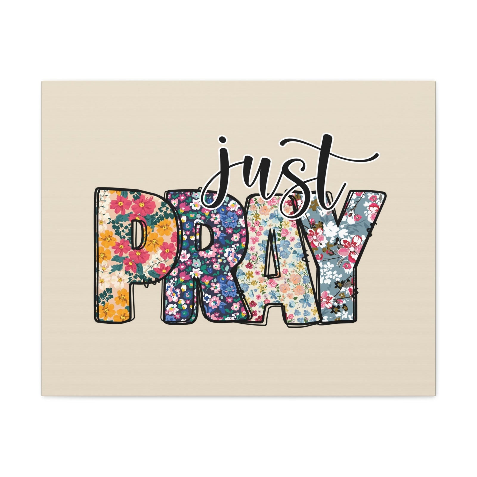 Scripture Walls Just Pray Floral Pastel Romans 12:12 Bible Verse Canvas Christian Wall Art Ready to Hang Unframed-Express Your Love Gifts
