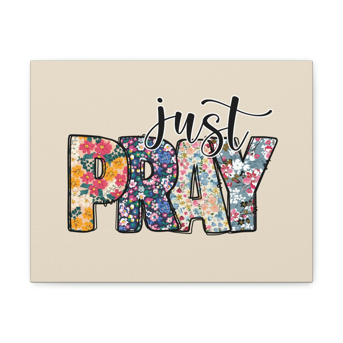 Scripture Walls Just Pray Floral Pastel Romans 12:12 Bible Verse Canvas Christian Wall Art Ready to Hang Unframed-Express Your Love Gifts