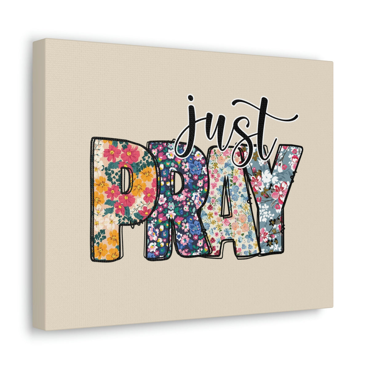 Scripture Walls Just Pray Floral Pastel Romans 12:12 Bible Verse Canvas Christian Wall Art Ready to Hang Unframed-Express Your Love Gifts