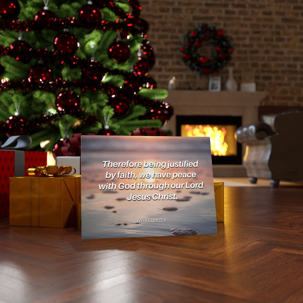 Scripture Walls Justified By Faith Romans 5:1 Bible Verse Canvas Christian Wall Art Ready to Hang Unframed-Express Your Love Gifts