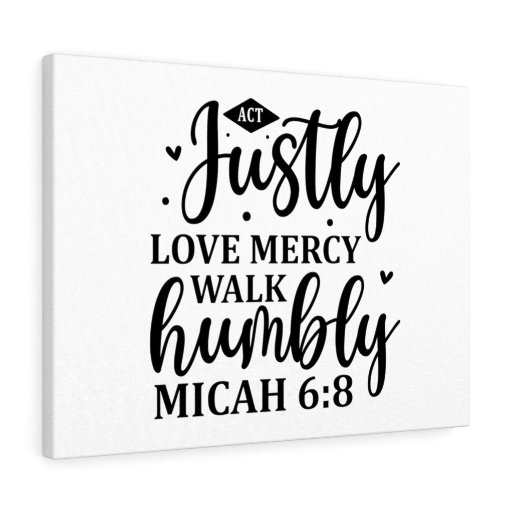 Scripture Walls Justly Walk Humbly Micah 6:8 Bible Verse Canvas Christian Wall Art Ready to Hang Unframed-Express Your Love Gifts