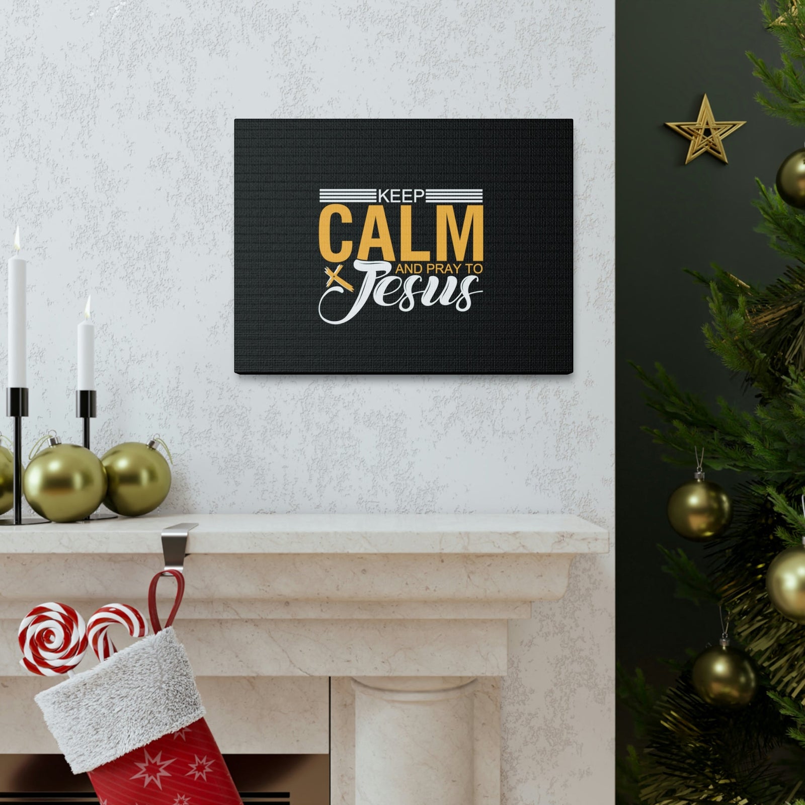 Scripture Walls Keep Calm And Pray To Jesus Philippians 4:6-7 Christian Wall Art Bible Verse Print Ready to Hang Unframed-Express Your Love Gifts