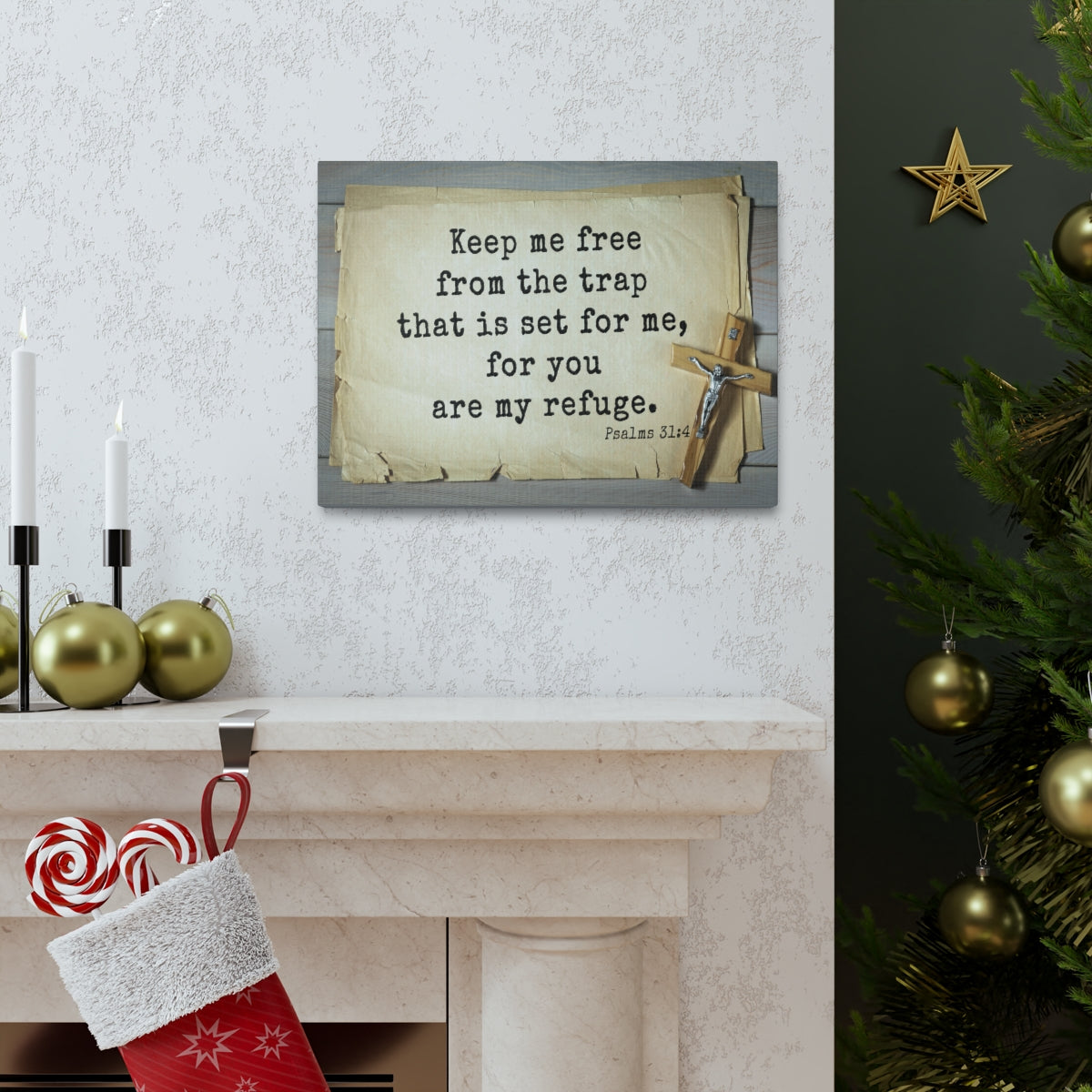 Scripture Walls Keep Me Free Psalms 31:4 Bible Verse Canvas Christian Wall Art Ready to Hang Unframed-Express Your Love Gifts