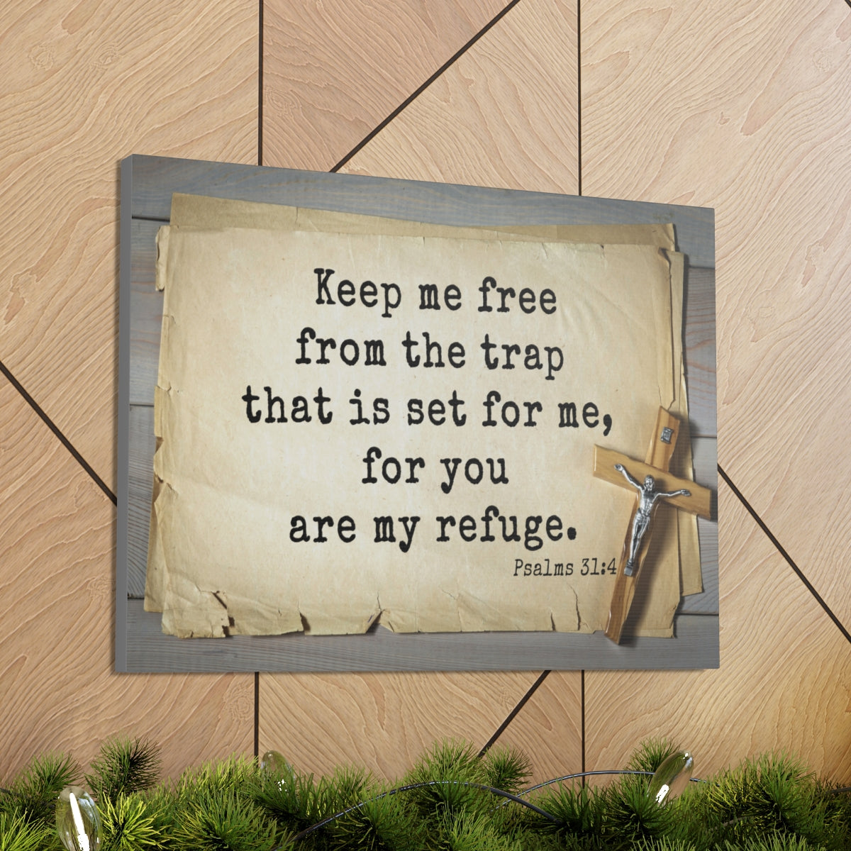 Scripture Walls Keep Me Free Psalms 31:4 Bible Verse Canvas Christian Wall Art Ready to Hang Unframed-Express Your Love Gifts