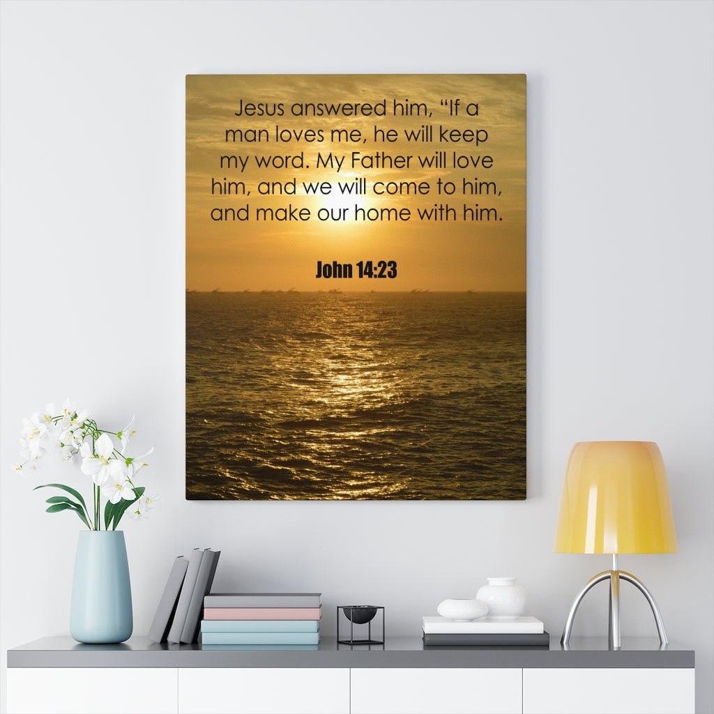 Scripture Walls Keep My Word John 14:23 Bible Verse Canvas Christian Wall Art Ready to Hang Unframed-Express Your Love Gifts
