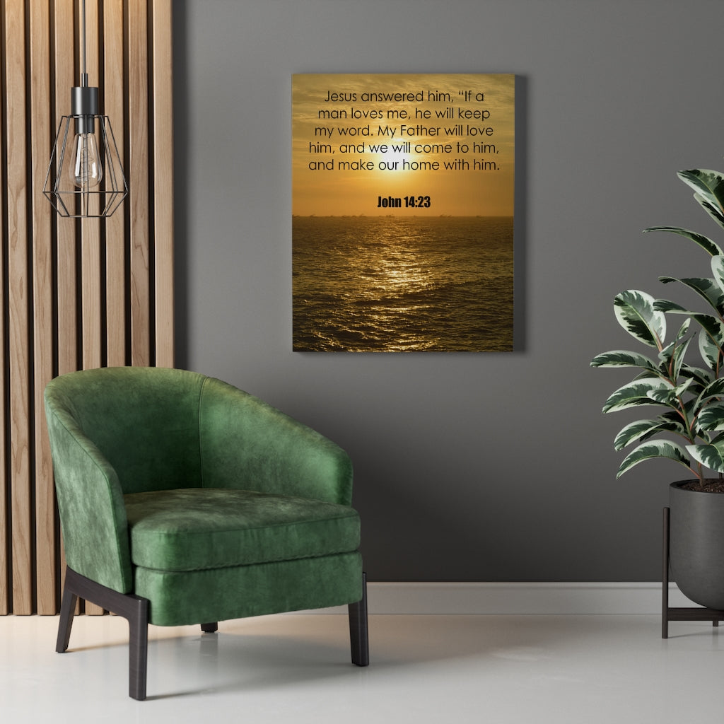 Scripture Walls Keep My Word John 14:23 Bible Verse Canvas Christian Wall Art Ready to Hang Unframed-Express Your Love Gifts