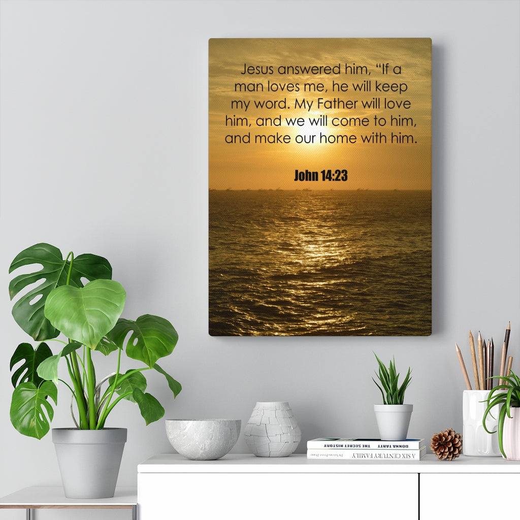 Scripture Walls Keep My Word John 14:23 Bible Verse Canvas Christian Wall Art Ready to Hang Unframed-Express Your Love Gifts
