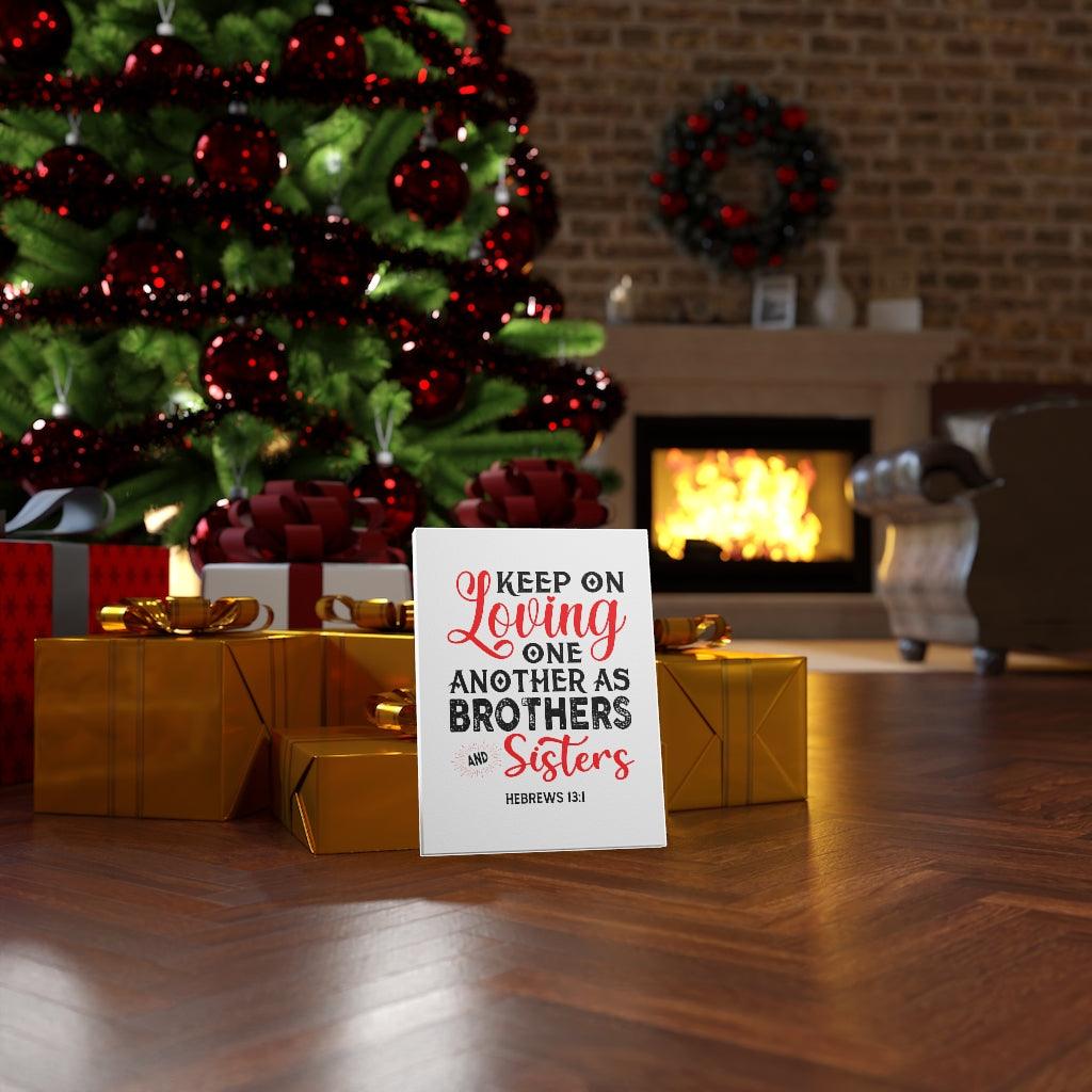 Scripture Walls Keep On Loving One Another Hebrews 13:1 Bible Verse Canvas Christian Wall Art Ready to Hang Unframed-Express Your Love Gifts