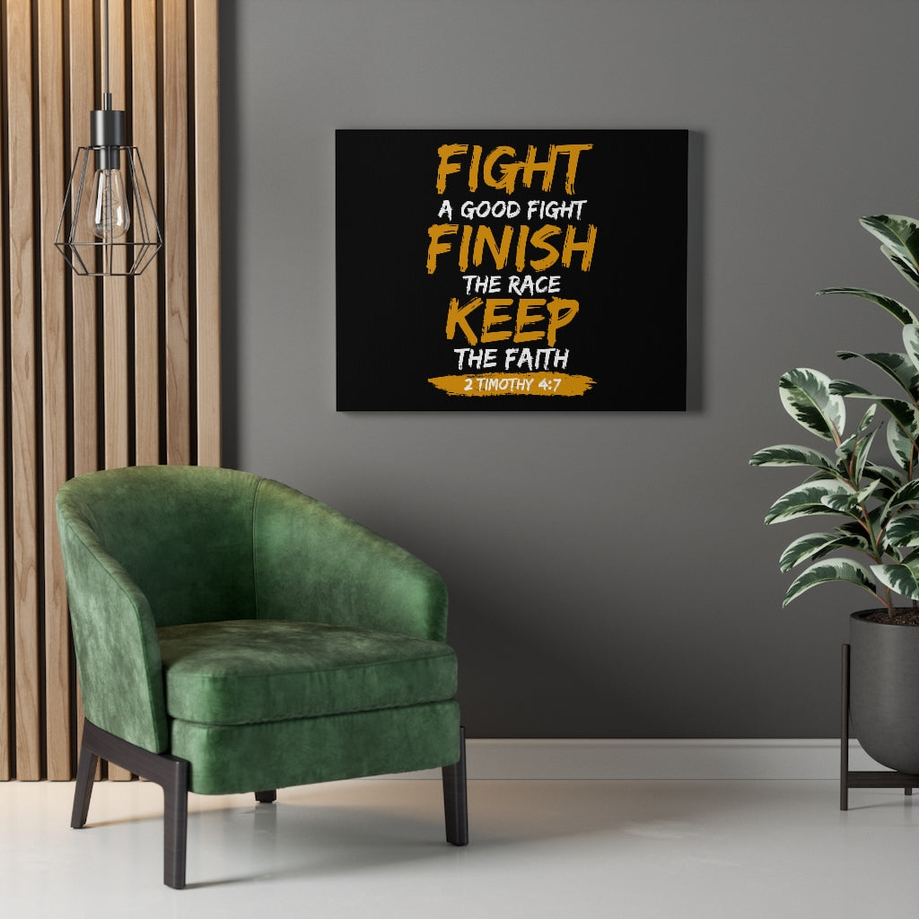 Scripture Walls Keep The Faith 2 Timothy 4:7 Bible Verse Canvas Christian Wall Art Ready to Hang Unframed-Express Your Love Gifts