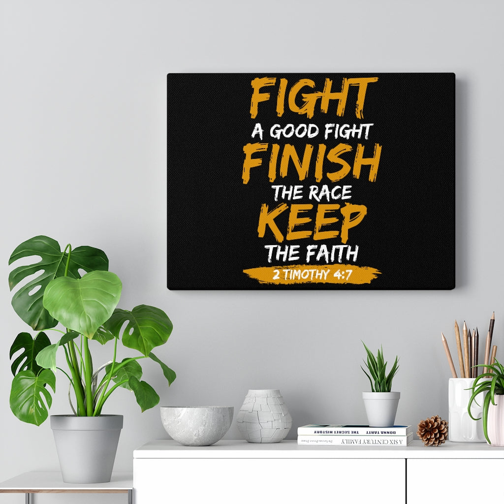 Scripture Walls Keep The Faith 2 Timothy 4:7 Bible Verse Canvas Christian Wall Art Ready to Hang Unframed-Express Your Love Gifts