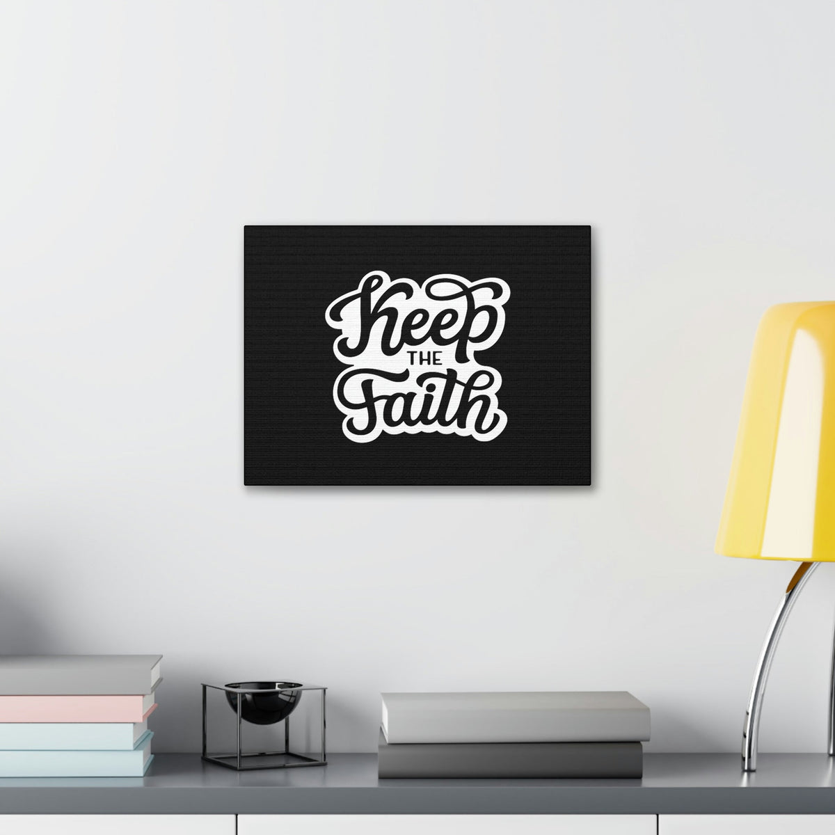 Scripture Walls Keep The Faith Jude 1:20 White Outlined Christian Wall Art Bible Verse Print Ready to Hang Unframed-Express Your Love Gifts