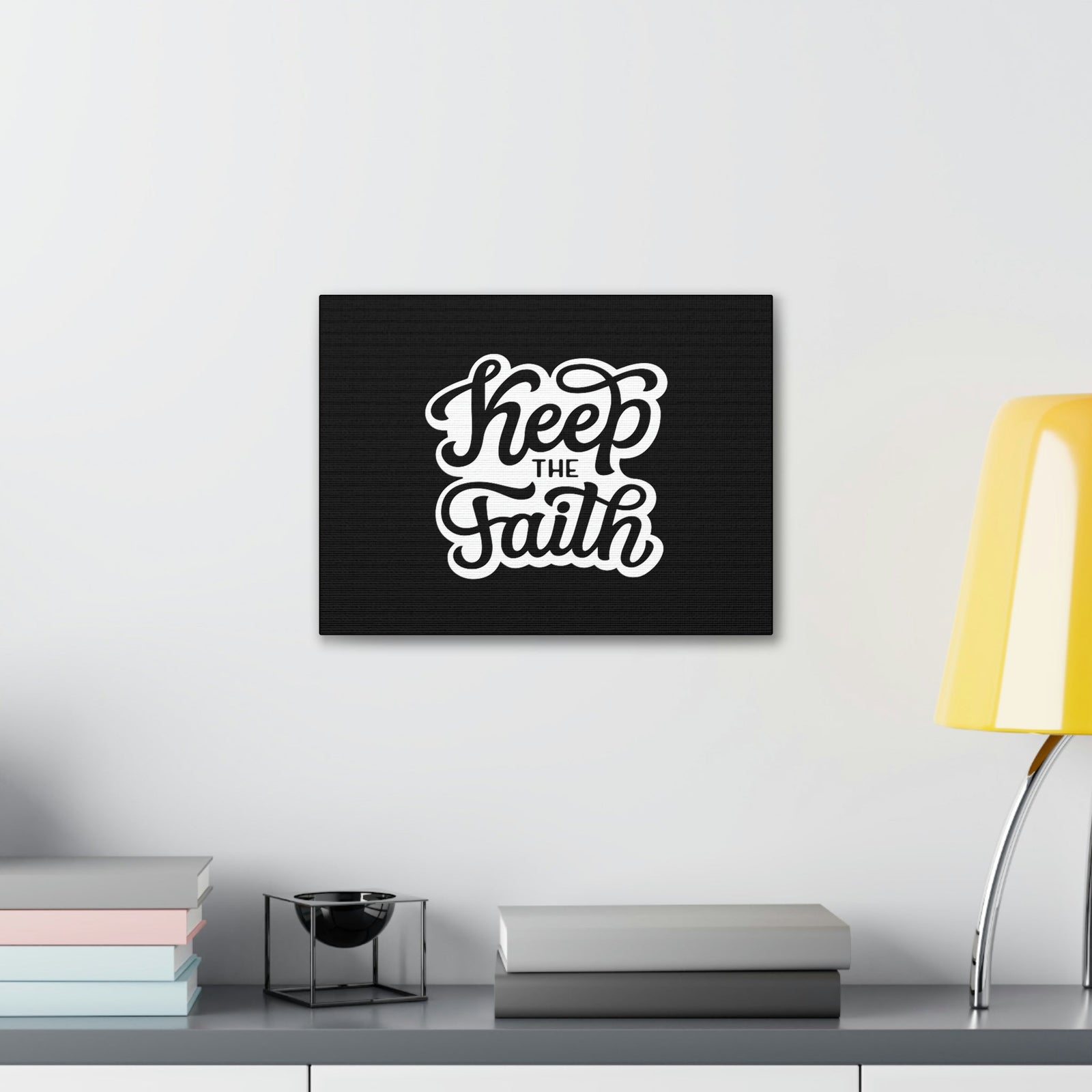 Scripture Walls Keep The Faith Jude 1:20 White Outlined Christian Wall Art Bible Verse Print Ready to Hang Unframed-Express Your Love Gifts
