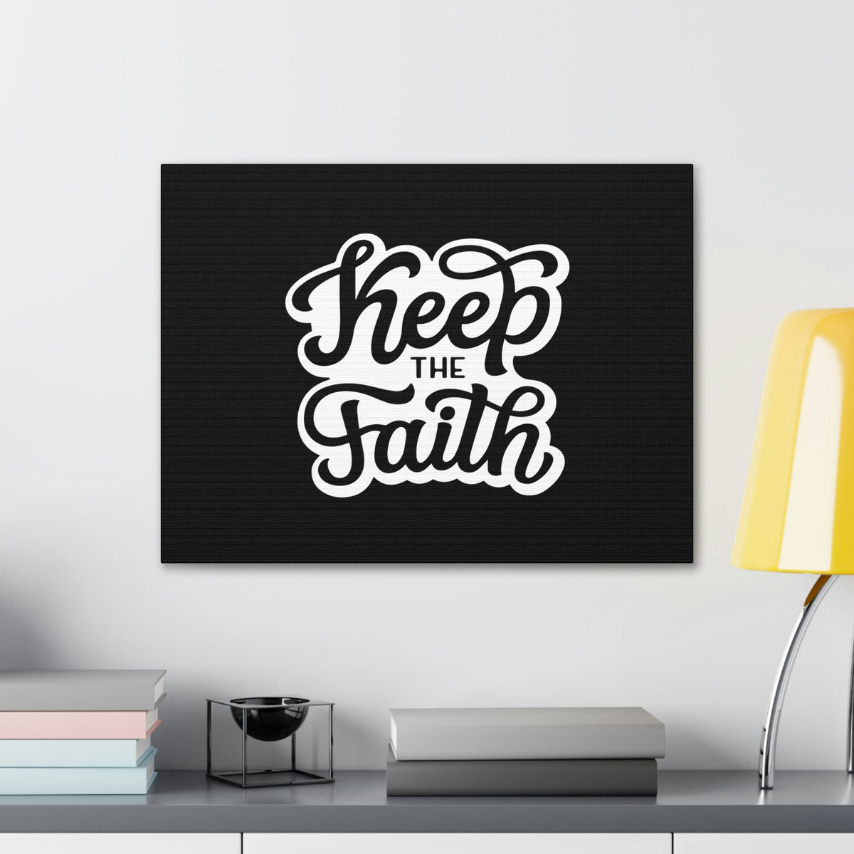Scripture Walls Keep The Faith Jude 1:20 White Outlined Christian Wall Art Bible Verse Print Ready to Hang Unframed-Express Your Love Gifts