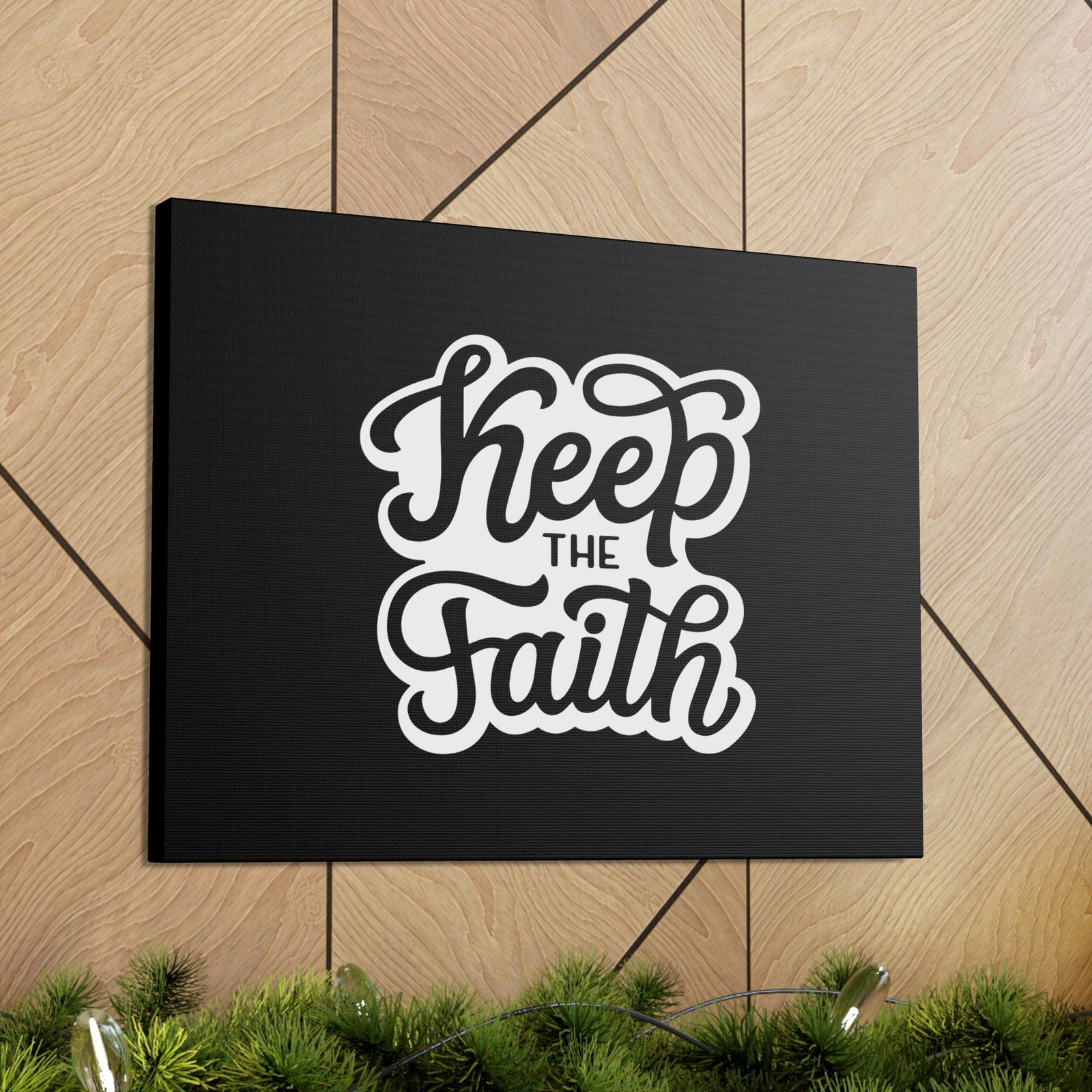 Scripture Walls Keep The Faith Jude 1:20 White Outlined Christian Wall Art Bible Verse Print Ready to Hang Unframed-Express Your Love Gifts