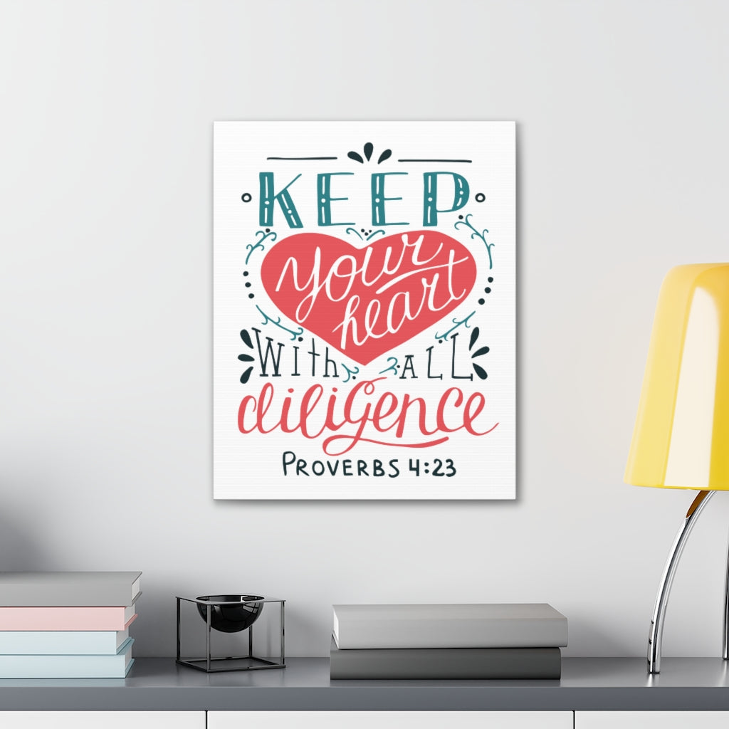 Scripture Walls Keep Your Heart Proverbs 4:23 Christian Wall Art Bible Verse Print Ready To Hang Unframed-Express Your Love Gifts