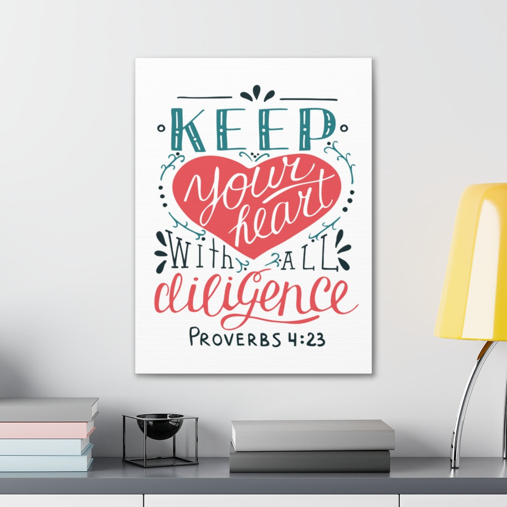 Scripture Walls Keep Your Heart Proverbs 4:23 Christian Wall Art Bible Verse Print Ready To Hang Unframed-Express Your Love Gifts