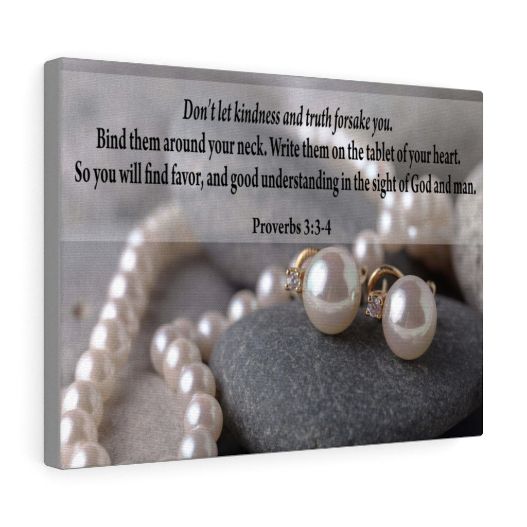 Scripture Walls Kindness and Truth Proverbs 3:3-4 Bible Verse Canvas Christian Wall Art Ready to Hang Unframed-Express Your Love Gifts