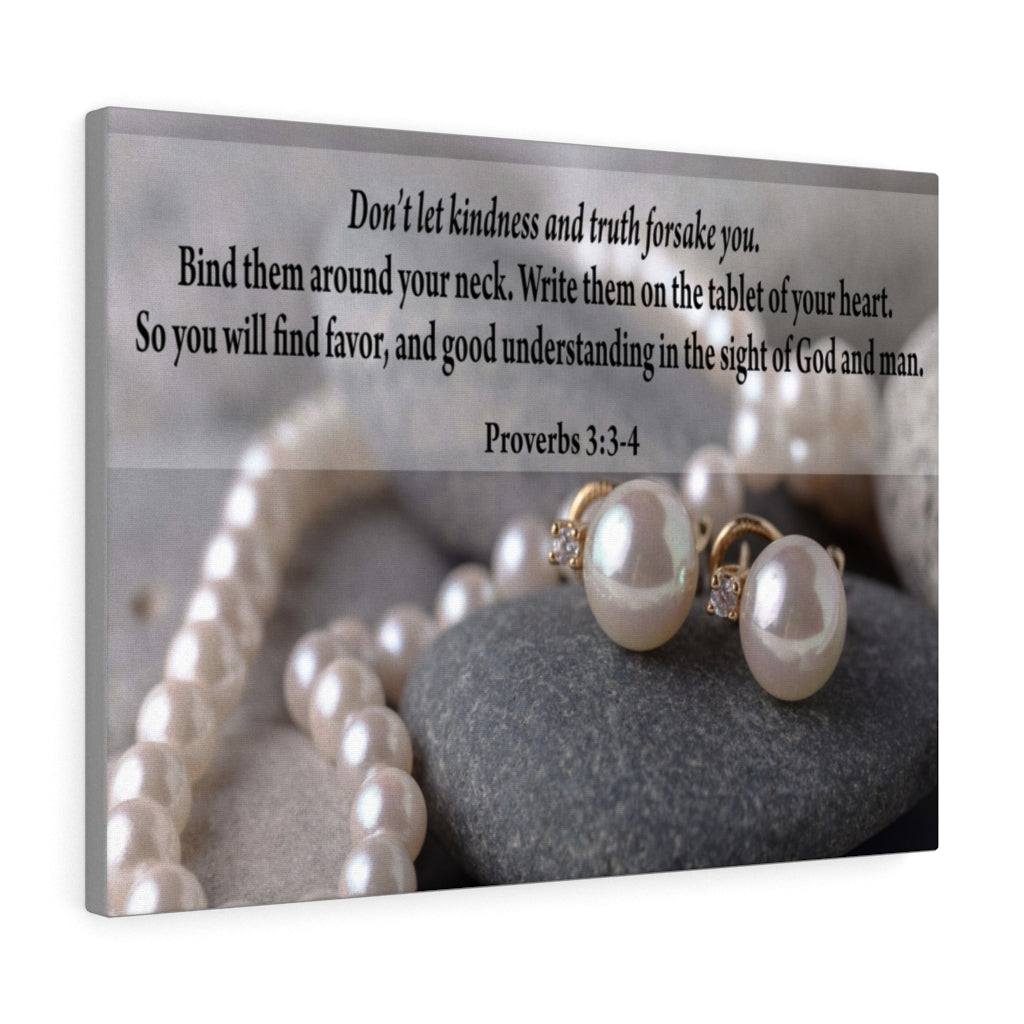 Scripture Walls Kindness and Truth Proverbs 3:3-4 Bible Verse Canvas Christian Wall Art Ready to Hang Unframed-Express Your Love Gifts