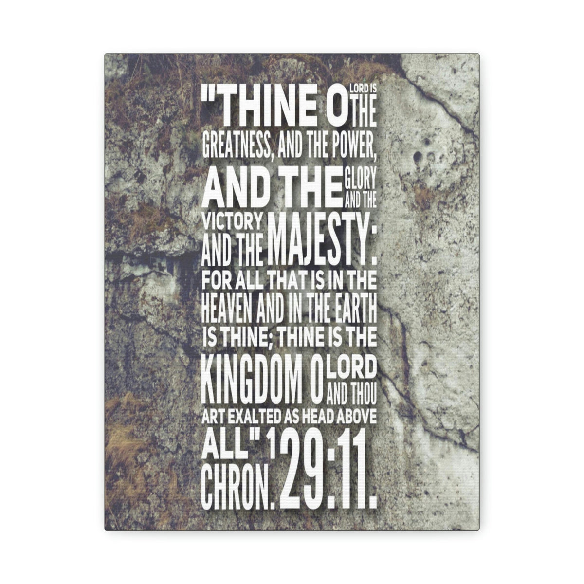 Scripture Walls Kingdom O Lord 1 Chronicles 29:11 Bible Verse Canvas Christian Wall Art Bible Verse Print Ready To Hang Unframed-Express Your Love Gifts