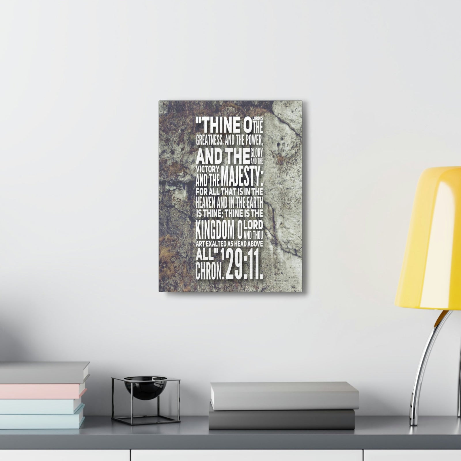 Scripture Walls Kingdom O Lord 1 Chronicles 29:11 Bible Verse Canvas Christian Wall Art Bible Verse Print Ready To Hang Unframed-Express Your Love Gifts