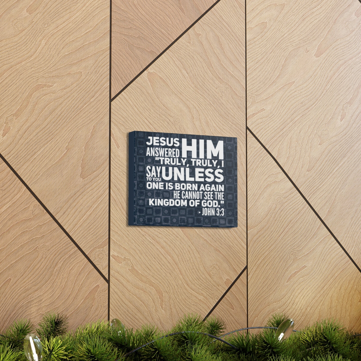 Scripture Walls Kingdom Of God John 3:3 Bible Verse Canvas Christian Wall Art Bible Verse Print Ready To Hang Unframed-Express Your Love Gifts