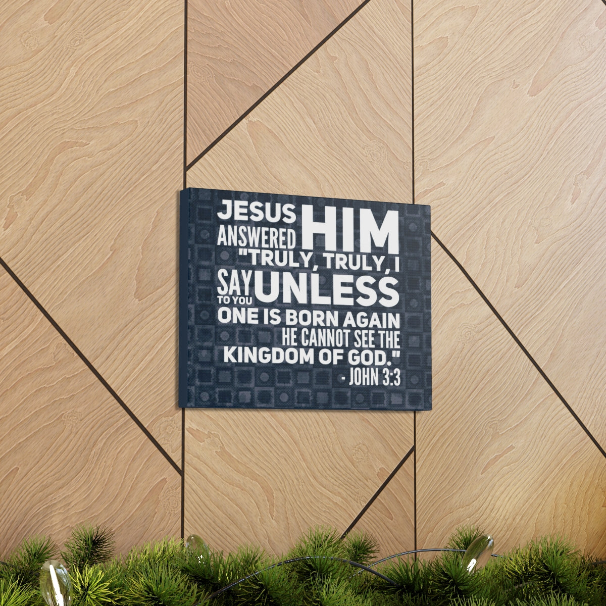 Scripture Walls Kingdom Of God John 3:3 Bible Verse Canvas Christian Wall Art Bible Verse Print Ready To Hang Unframed-Express Your Love Gifts